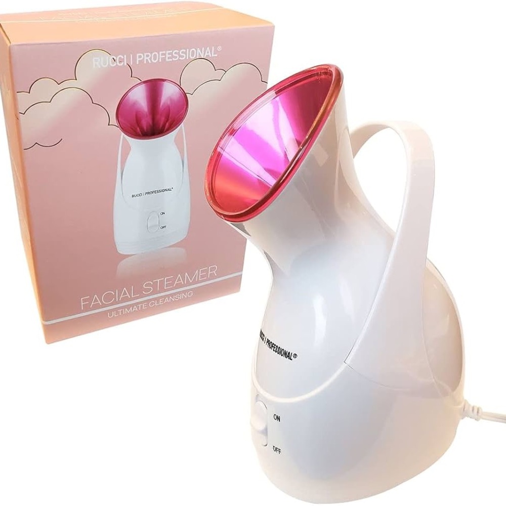 Rucci Professional Facial Steamer with Pink Accents